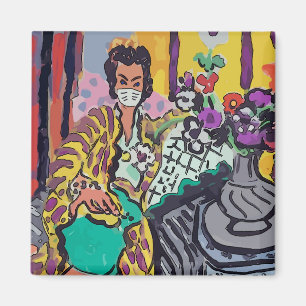 Vrouw in masker magneet