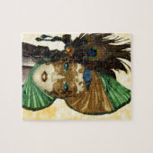 Vrouw in Masquerade Art Legpuzzel (Horizontaal)
