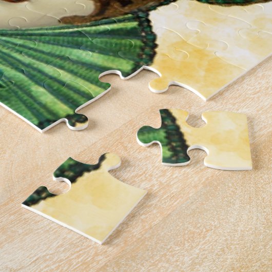 Vrouw in Masquerade Art Legpuzzel (Zijkant)