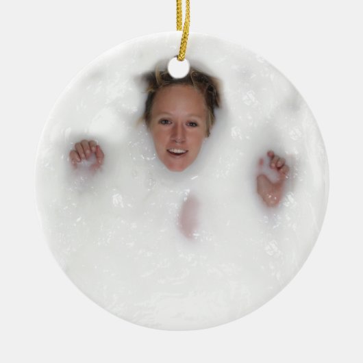 Vrouw in melk keramisch ornament (Voorkant)