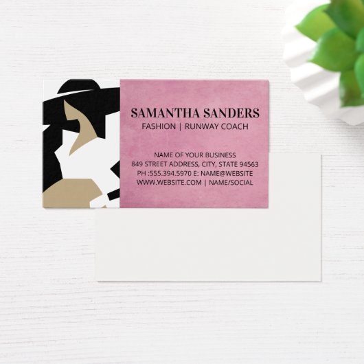 Vrouw in Mode Posing Visitekaartje (Bureau)