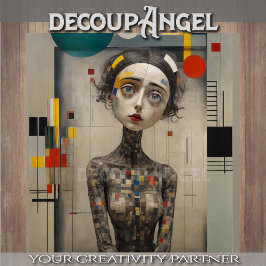 Vrouw in moderne kunst - decoupage - tissuepapier