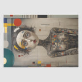 Vrouw in moderne kunst - decoupage - tissuepapier (Voorkant)