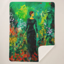 Vrouw in mooie groene weide