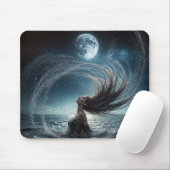 Vrouw in oceaan maanlicht muismat (Met muis)