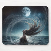 Vrouw in oceaan maanlicht muismat (Voorkant)