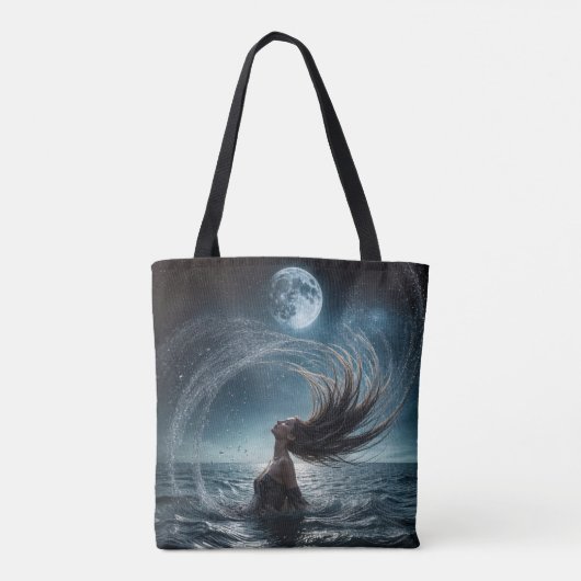 Vrouw in oceaan maanlicht tote bag (Achterkant)