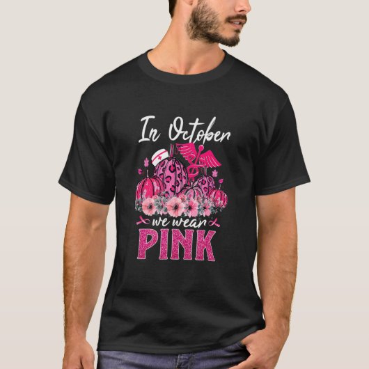 Vrouw In oktober Draag we roze zuster Life Pumpkin T-shirt (Voorkant)