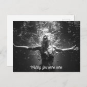 Vrouw in onderwater dans B&W foto Briefkaart (Voorkant / Achterkant)