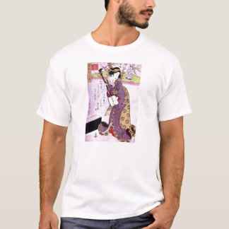 Vrouw in Paars T-shirt