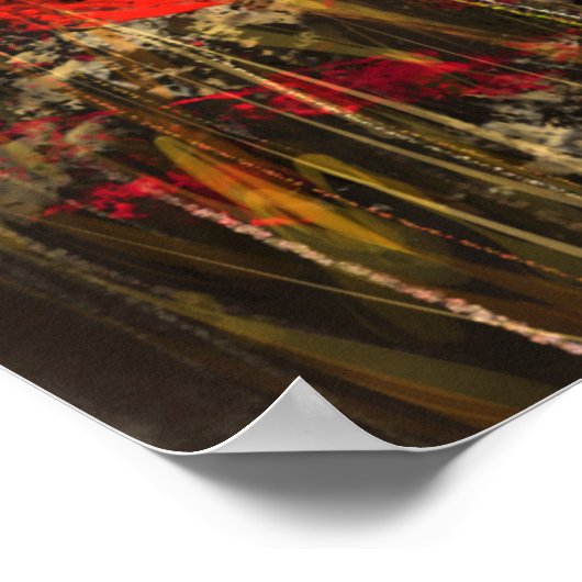 Vrouw in papaverveld - oorspronkelijke schilderkun poster (Hoek)