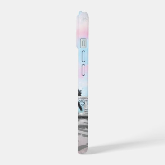 Vrouw in Parijs Eiffeltoren Aangepaste naam iPhone 15 Case (Linkerkant)