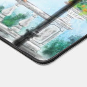 Vrouw in Parijs Eiffeltoren Bureaumat (Hoek)