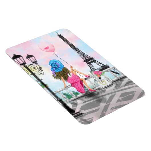 Vrouw in Parijs Eiffeltoren Magnet Gift Magneet (Rechterzijde)