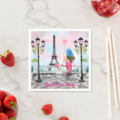 Vrouw in Parijs Eiffeltoren servetten aangepaste t (Insitu)