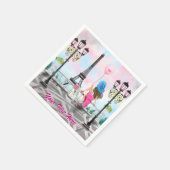 Vrouw in Parijs Eiffeltoren servetten aangepaste t (Hoek)