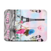 Vrouw in Parijs Gelukkige Verjaardag Magneet Eiffe (Horizontaal)