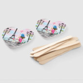 Vrouw in Parijs Hand Fan Eiffeltoren Handwaaier (Niet-gemonteerd)