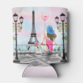 Vrouw in Parijs Koelbox Eiffeltoren Blikjeskoeler (Achterkant)