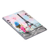 Vrouw in Parijs Notitieboek met Eiffeltoren (Rechterzijde)