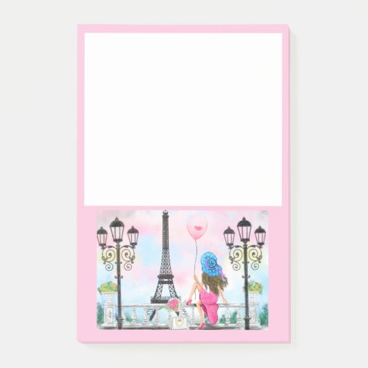 Vrouw in Parijs Post het merkt Eiffeltoren Post-it® Notes (Voorkant)