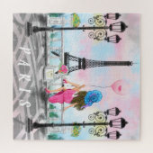 Vrouw In Parijs Puzzel Gift Met Eiffeltoren Legpuzzel (Horizontaal)