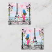 Vrouw in Parijs Verjaardag Kaart met Eiffeltoren Notitiekaartje (Voorkant / Achterkant)