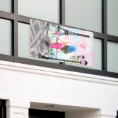 Vrouw in Paris Eiffeltoren Banner (Buitenkant Gebouw)