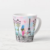 Vrouw in Paris Eiffeltoren Latte Mok (Rechterhoek)