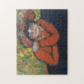 Vrouw in Pet, Abstract Jigzaag Puzzle Legpuzzel (Verticaal)