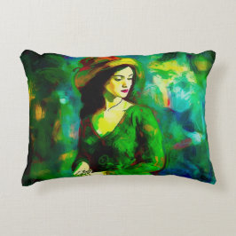 Vrouw in Pet Accent Kussen