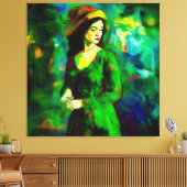 Vrouw in Pet Canvas Afdruk (Insitu (Woonkamer))