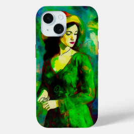 Vrouw in Pet iPhone 15 Case