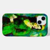 Vrouw in Pet Case-Mate iPhone Case (Achterkant (horizontaal))