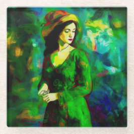 Vrouw in Pet Glazen Onderzetter