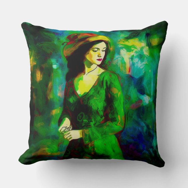 Vrouw in Pet Kussen (Voorkant)