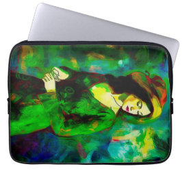 Vrouw in Pet Laptop Sleeve