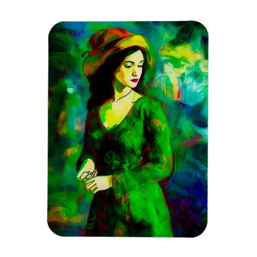 Vrouw in Pet Magneet (Verticaal)