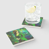 Vrouw in Pet Stenen Onderzetter (Zijkant)