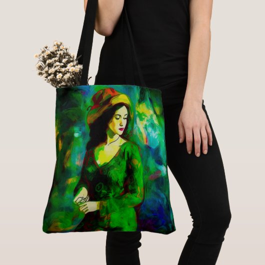 Vrouw in Pet Tote Bag (Dichtbij)