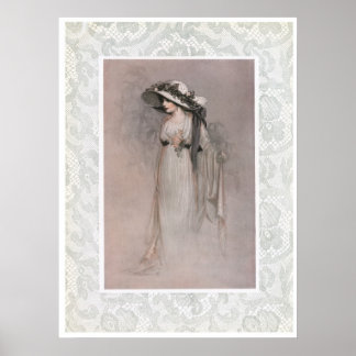  vrouw in Pet Victoriaans Poster