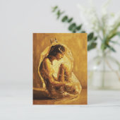 Vrouw in Plastic – Olieverfschilderij Briefkaart (Staand voorkant)