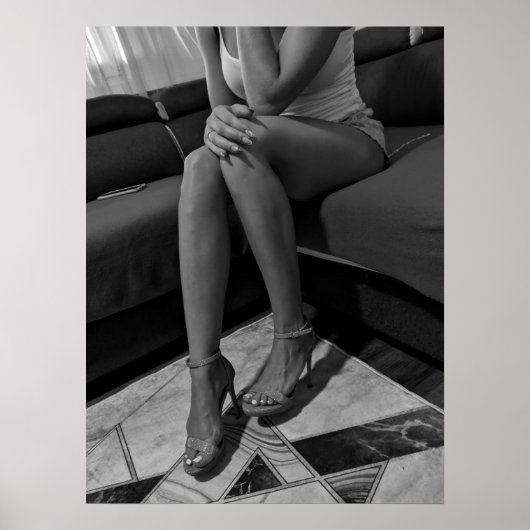 Vrouw in poster met hoge hakken (Voorkant)