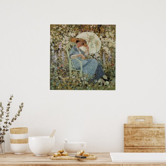 Vrouw in Poster met tuinkunst (Keuken)