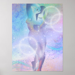 Vrouw in regenbogen poster