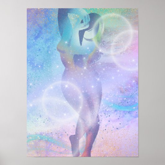 Vrouw in regenbogen poster (Voorkant)