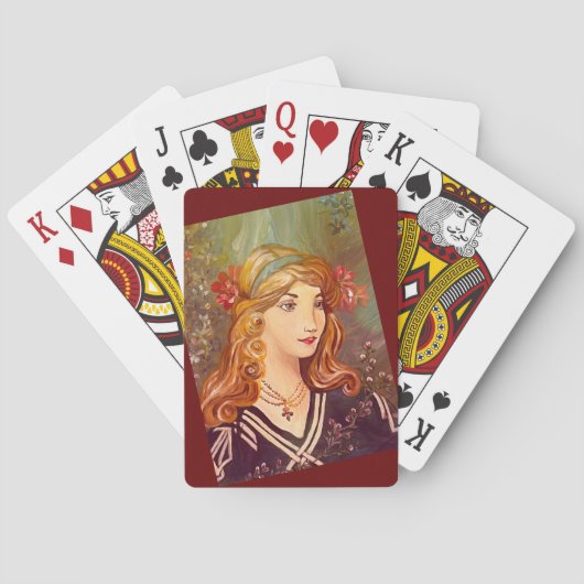 Vrouw in Repose Original Painting Deck of Cards Pokerkaarten (Achterkant)