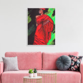 VROUW IN RODE canvas Afdruk (Insitu (Woonkamer))