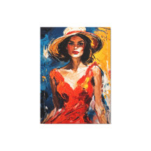 Vrouw in Rode Cocktail Jurk