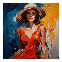 Vrouw in Rode Cocktail Jurk